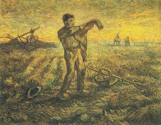 Vincent Van Gogh The End of the Day Germany oil painting art